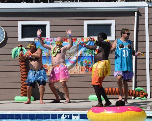 The Men's hula competition at the 2022 Summer Luau.